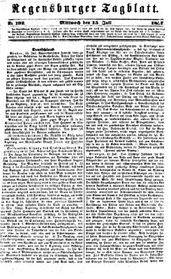 Regensburger Tagblatt Mittwoch 15. Juli 1857