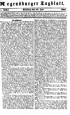 Regensburger Tagblatt Samstag 18. Juli 1857