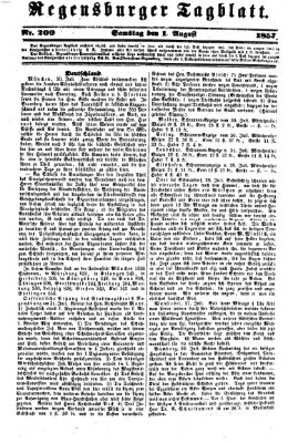 Regensburger Tagblatt Samstag 1. August 1857