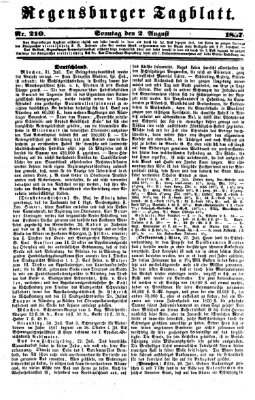 Regensburger Tagblatt Sonntag 2. August 1857