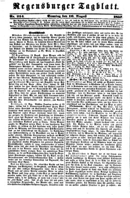 Regensburger Tagblatt Sonntag 16. August 1857