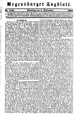 Regensburger Tagblatt Dienstag 1. September 1857