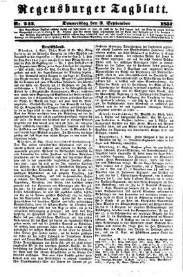 Regensburger Tagblatt Donnerstag 3. September 1857