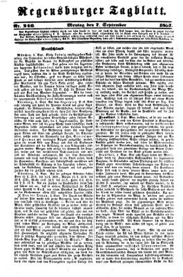 Regensburger Tagblatt Montag 7. September 1857