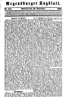 Regensburger Tagblatt Mittwoch 16. September 1857