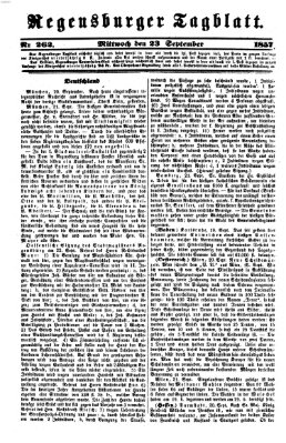 Regensburger Tagblatt Mittwoch 23. September 1857