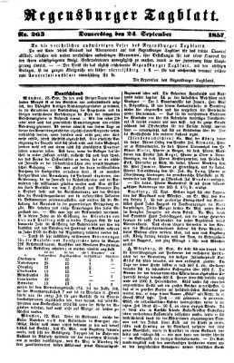 Regensburger Tagblatt Donnerstag 24. September 1857