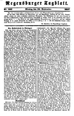 Regensburger Tagblatt Montag 28. September 1857