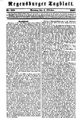 Regensburger Tagblatt Sonntag 4. Oktober 1857