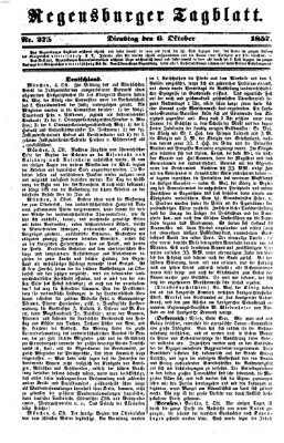 Regensburger Tagblatt Dienstag 6. Oktober 1857