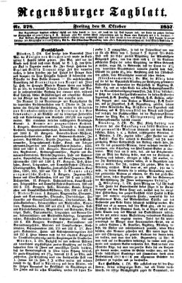 Regensburger Tagblatt Freitag 9. Oktober 1857