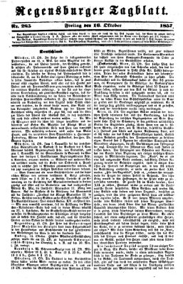 Regensburger Tagblatt Freitag 16. Oktober 1857