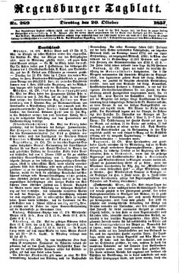 Regensburger Tagblatt Dienstag 20. Oktober 1857