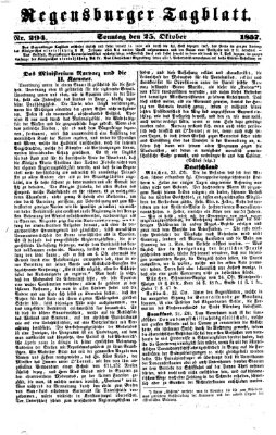 Regensburger Tagblatt Sonntag 25. Oktober 1857