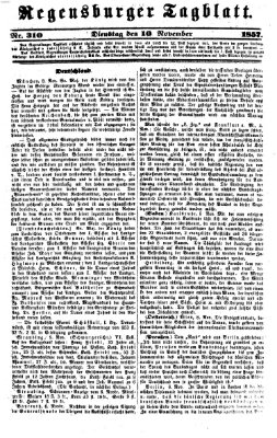 Regensburger Tagblatt Dienstag 10. November 1857