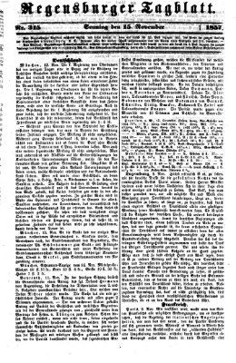 Regensburger Tagblatt Sonntag 15. November 1857