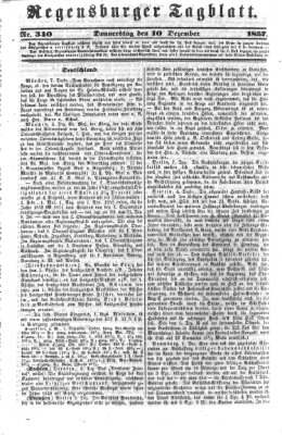 Regensburger Tagblatt Donnerstag 10. Dezember 1857