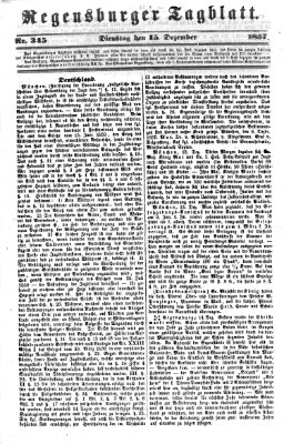 Regensburger Tagblatt Dienstag 15. Dezember 1857