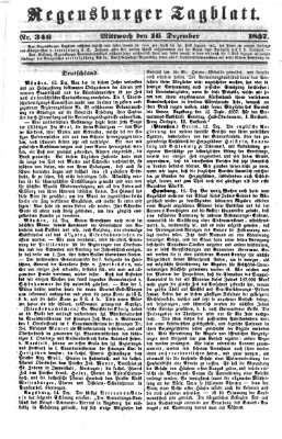 Regensburger Tagblatt Mittwoch 16. Dezember 1857