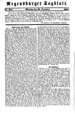 Regensburger Tagblatt Montag 21. Dezember 1857