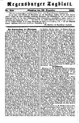 Regensburger Tagblatt Dienstag 29. Dezember 1857