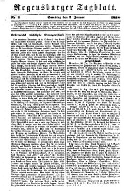 Regensburger Tagblatt Samstag 2. Januar 1858