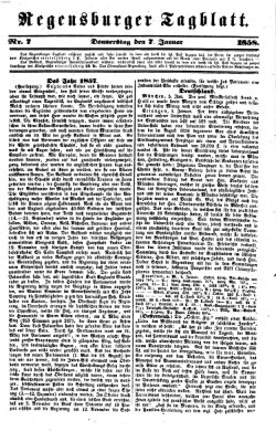 Regensburger Tagblatt Donnerstag 7. Januar 1858