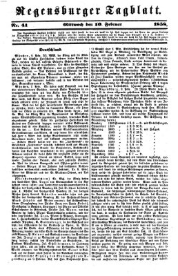 Regensburger Tagblatt Mittwoch 10. Februar 1858