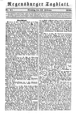 Regensburger Tagblatt Sonntag 14. Februar 1858