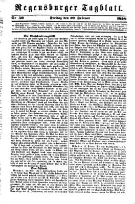 Regensburger Tagblatt Freitag 19. Februar 1858