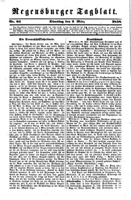 Regensburger Tagblatt Dienstag 2. März 1858