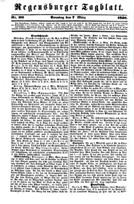 Regensburger Tagblatt Sonntag 7. März 1858