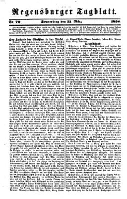 Regensburger Tagblatt Donnerstag 11. März 1858