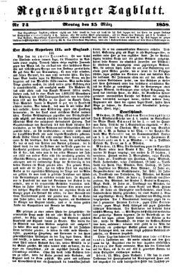 Regensburger Tagblatt Montag 15. März 1858