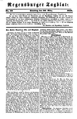 Regensburger Tagblatt Samstag 20. März 1858