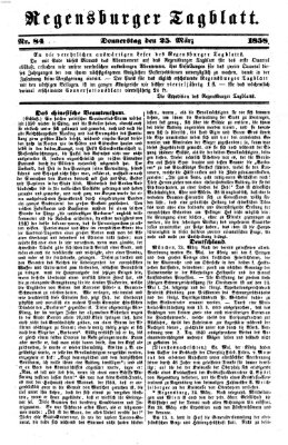 Regensburger Tagblatt Donnerstag 25. März 1858