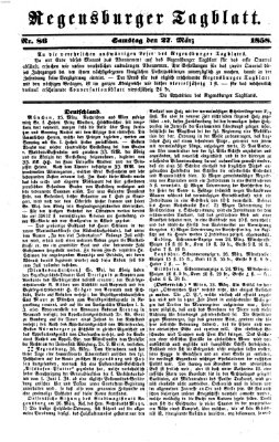 Regensburger Tagblatt Samstag 27. März 1858