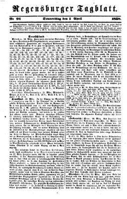 Regensburger Tagblatt Donnerstag 1. April 1858