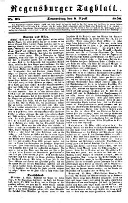 Regensburger Tagblatt Donnerstag 8. April 1858