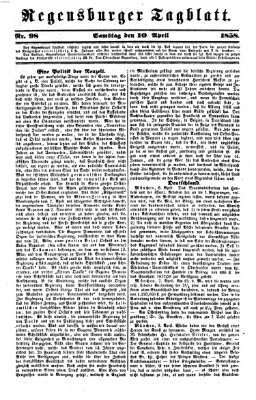 Regensburger Tagblatt Samstag 10. April 1858