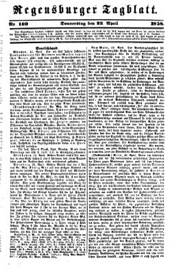 Regensburger Tagblatt Donnerstag 22. April 1858