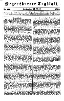 Regensburger Tagblatt Freitag 23. April 1858