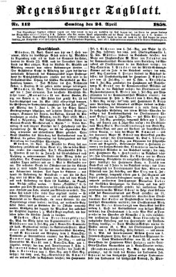 Regensburger Tagblatt Samstag 24. April 1858