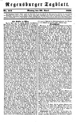 Regensburger Tagblatt Montag 26. April 1858