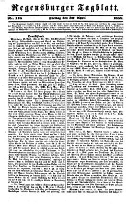 Regensburger Tagblatt Freitag 30. April 1858