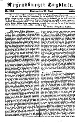 Regensburger Tagblatt Samstag 19. Juni 1858