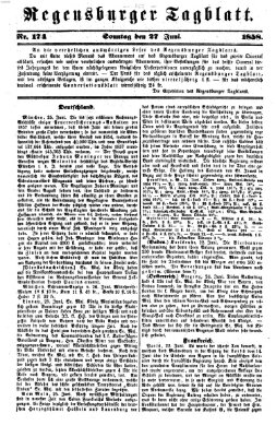 Regensburger Tagblatt Sonntag 27. Juni 1858