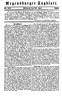 Regensburger Tagblatt Mittwoch 30. Juni 1858