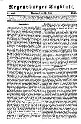 Regensburger Tagblatt Montag 12. Juli 1858