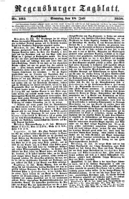 Regensburger Tagblatt Sonntag 18. Juli 1858